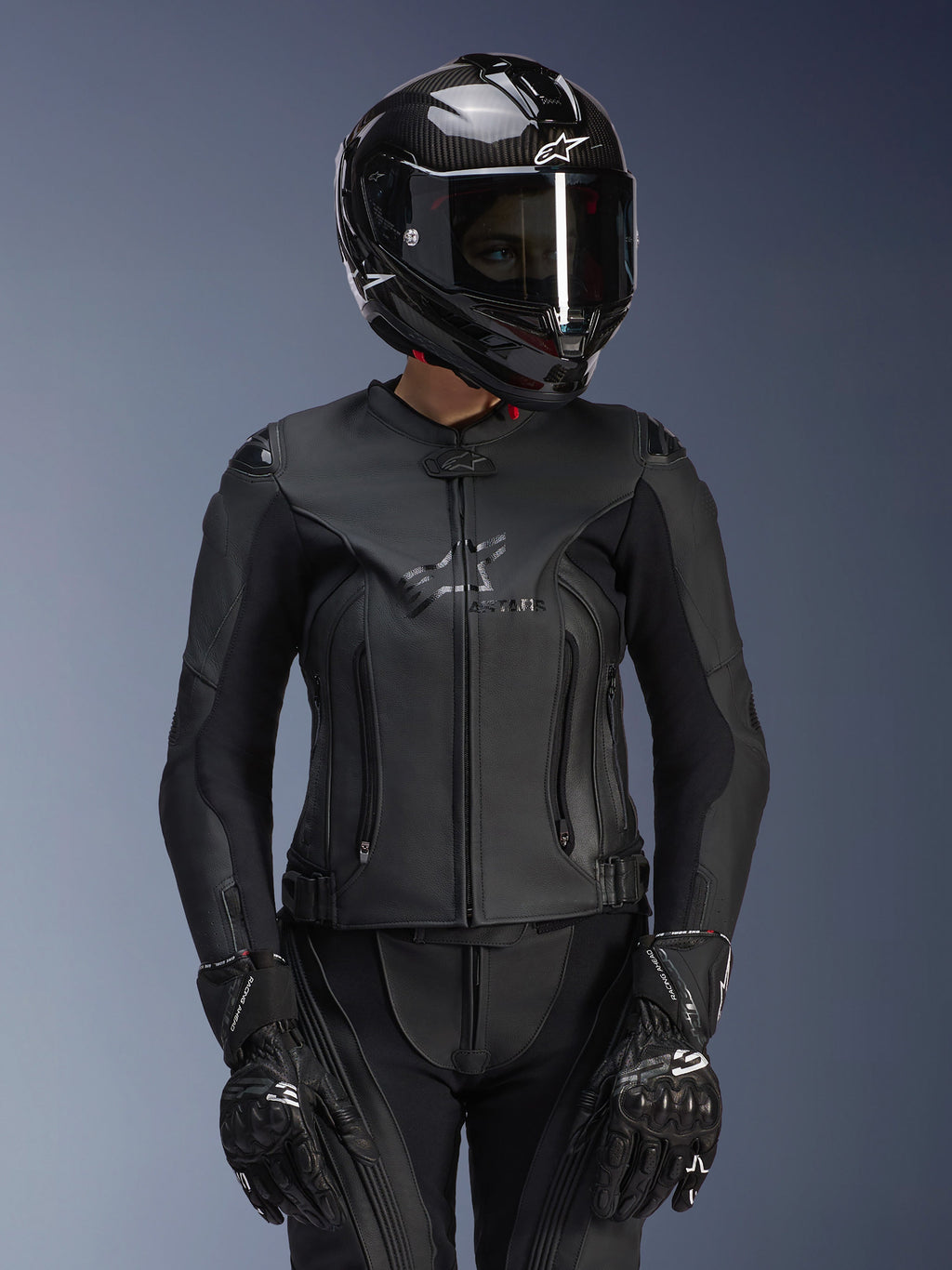 Women Stella GP Plus V4 Leather Jacket